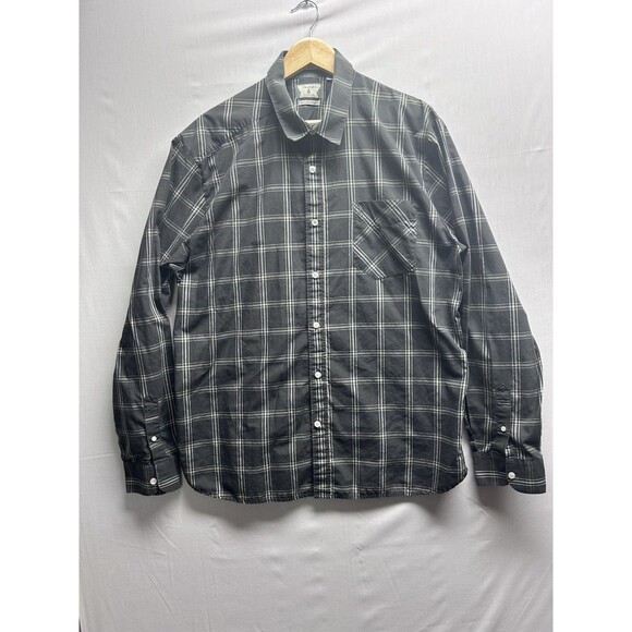 Volcom Men’s XL Grey Plaid Long Sleeve Button Up Shirt Skater Grunge Y2K - Picture 1 of 7